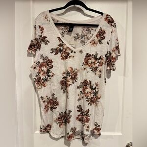 Torrid White Floral Top